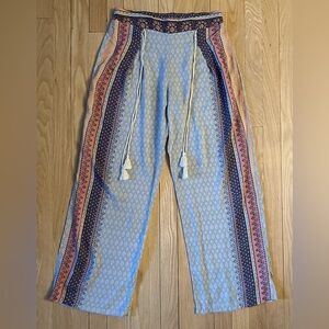 Gypsies & Moondust Palazzo Printed Bohemian Pants Hippie/Boho, Size M
